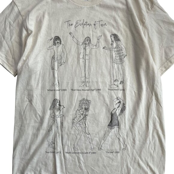 Feels So Good Evolution of Tina Graphic Tshirt Cream Large Band Concert Festival - Picture 3 of 8